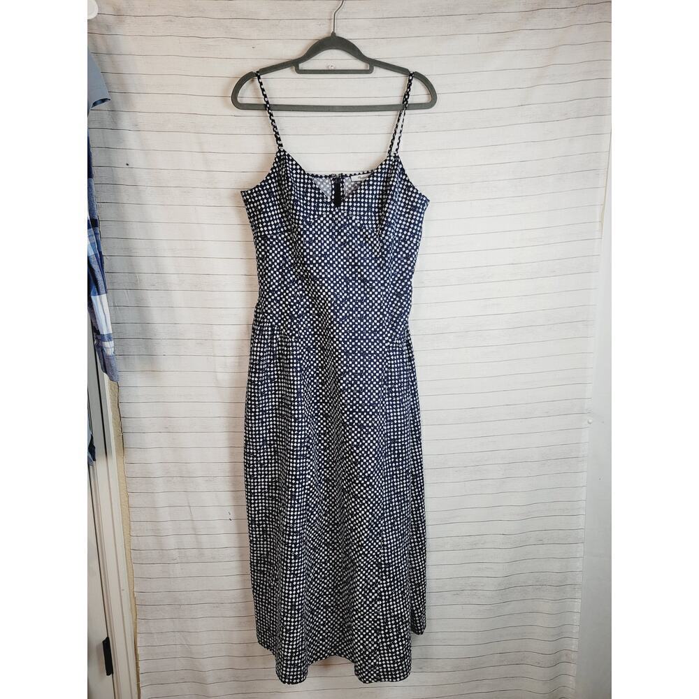 Madewell Checkered Corset Midi Sundress in Navy, sz 12